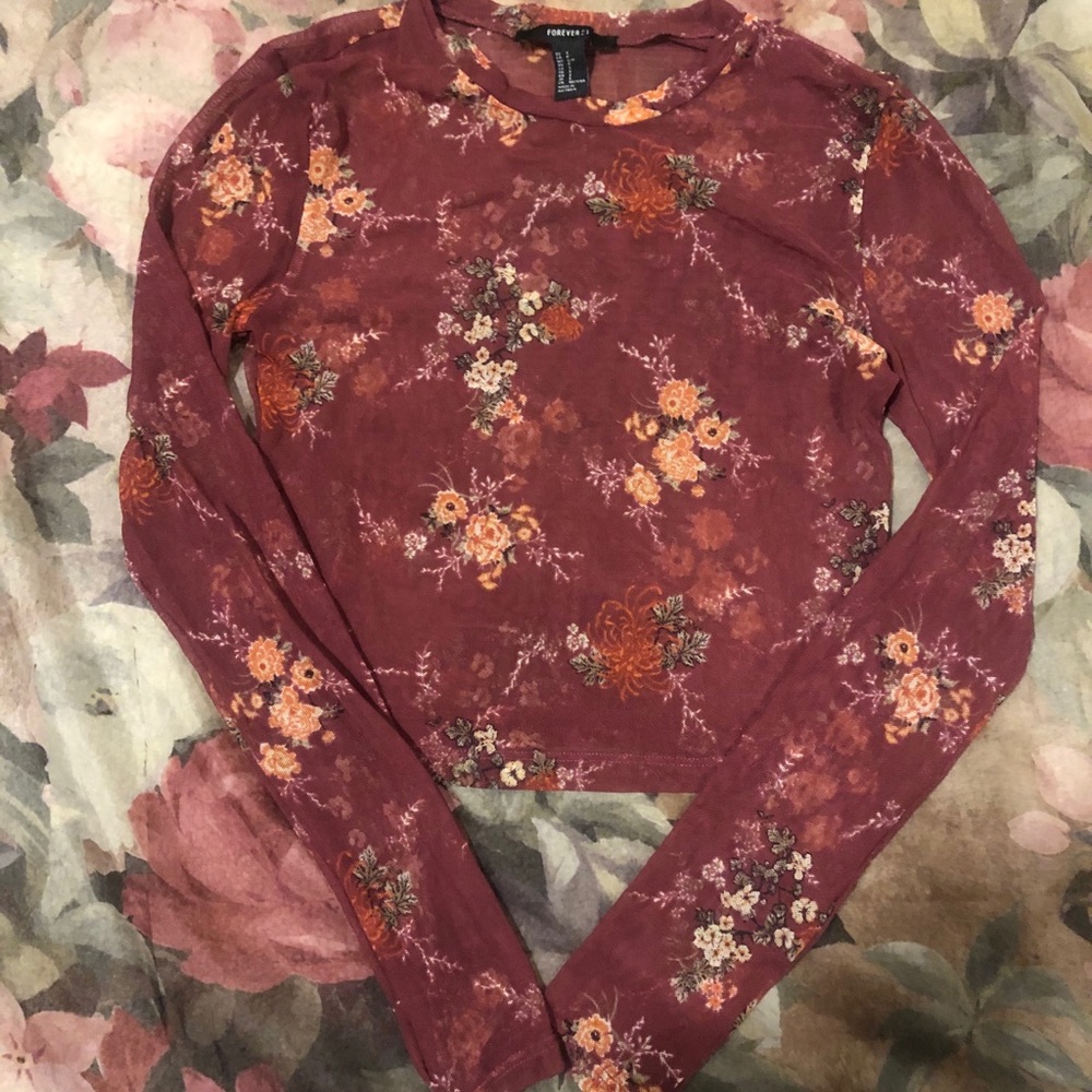 Floral Mesh Top